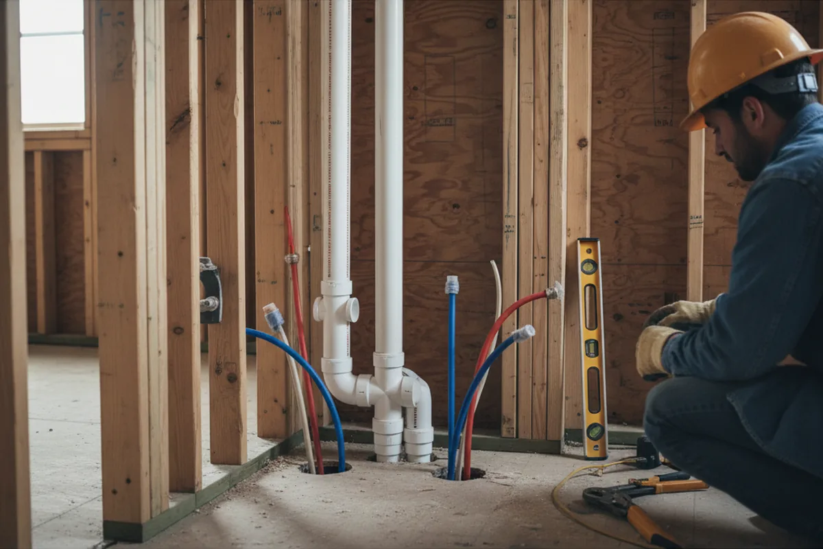 Drain and supply rough-in during Garbage Disposal Repair in Carver