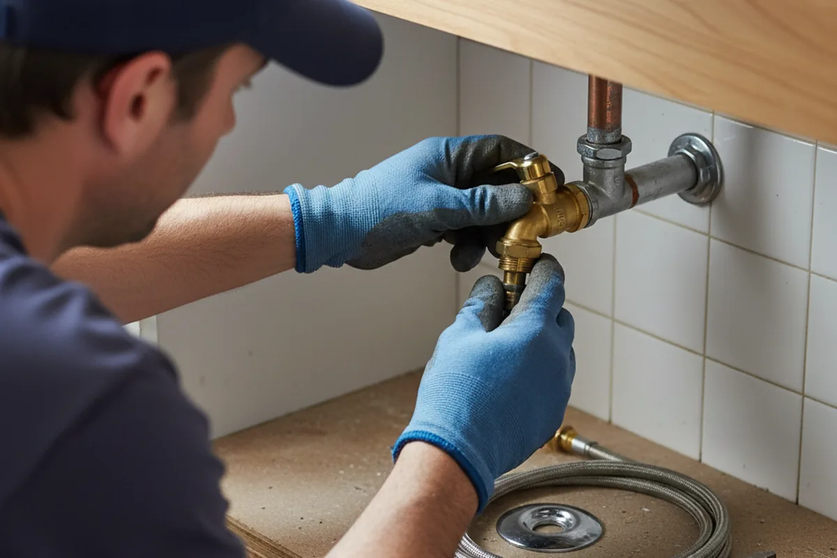 Shutoff valve and fitting work during Burst Pipe Repair in Carver